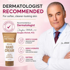 Retinol LIVAURA on hands under gloves at night, boosts overnight repair