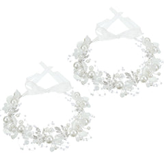 Retrowavy front view showing both silver headbands and their elegant sparkle