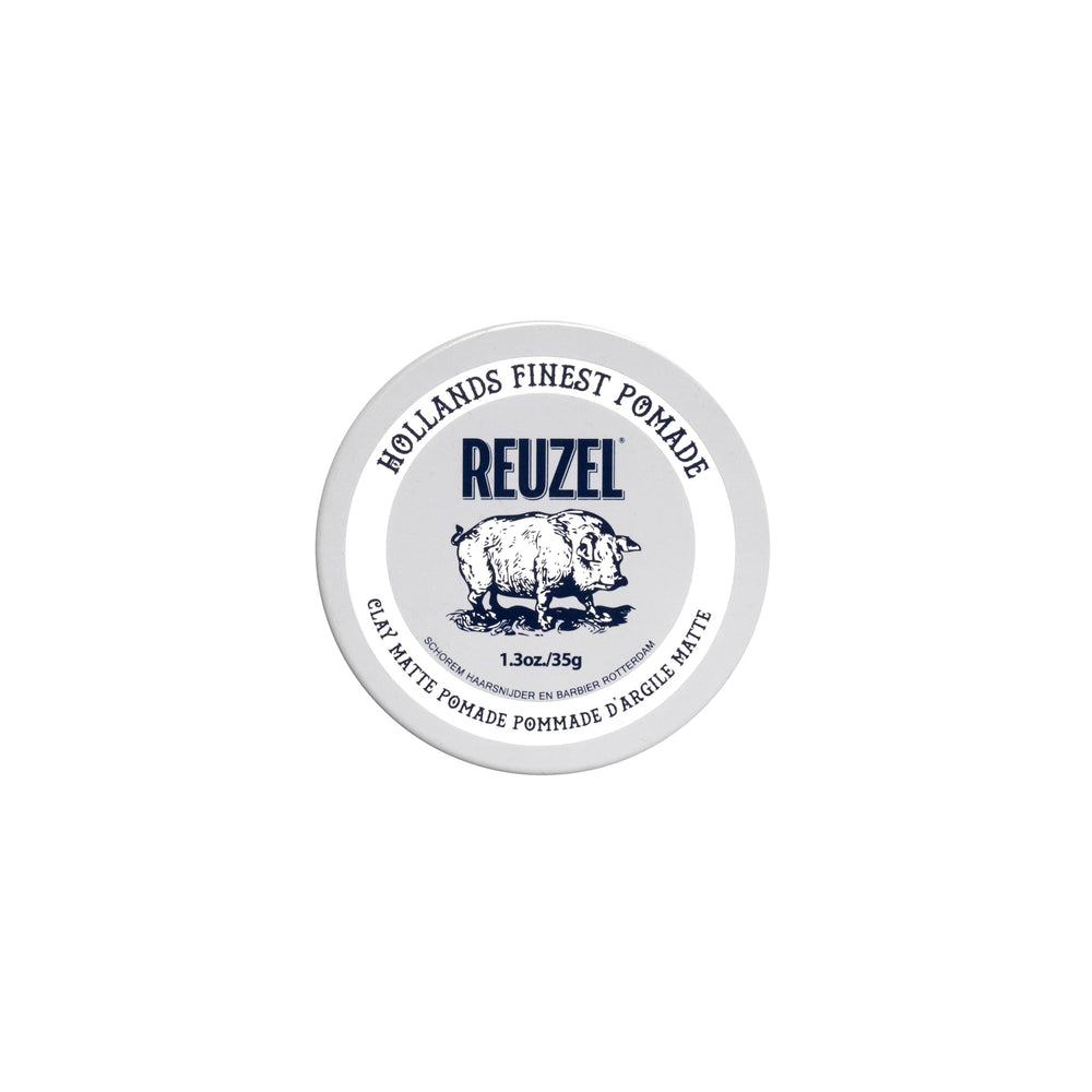 REUZEL front can view showing label and matte finish benefits