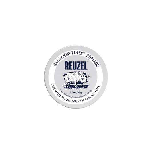 REUZEL front can view showing label and matte finish benefits