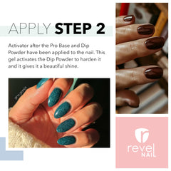 Revel Nail activator pipette close-up demonstrating precise drop control for mess-free application