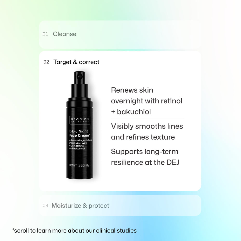 Revision Skincare jar on bathroom shelf suggesting integration into nightly routine