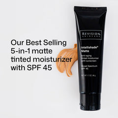Revision Skincare close-up of silky matte texture demonstrating oil control