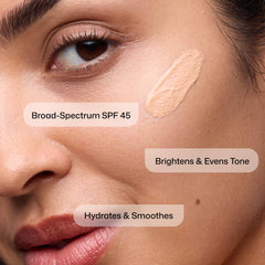 Revision Skincare tint blended on skin demonstrating natural, even coverage