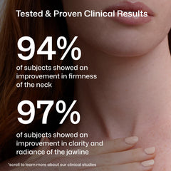 Before and after neck silhouette illustrating Revision Skincare contouring benefit