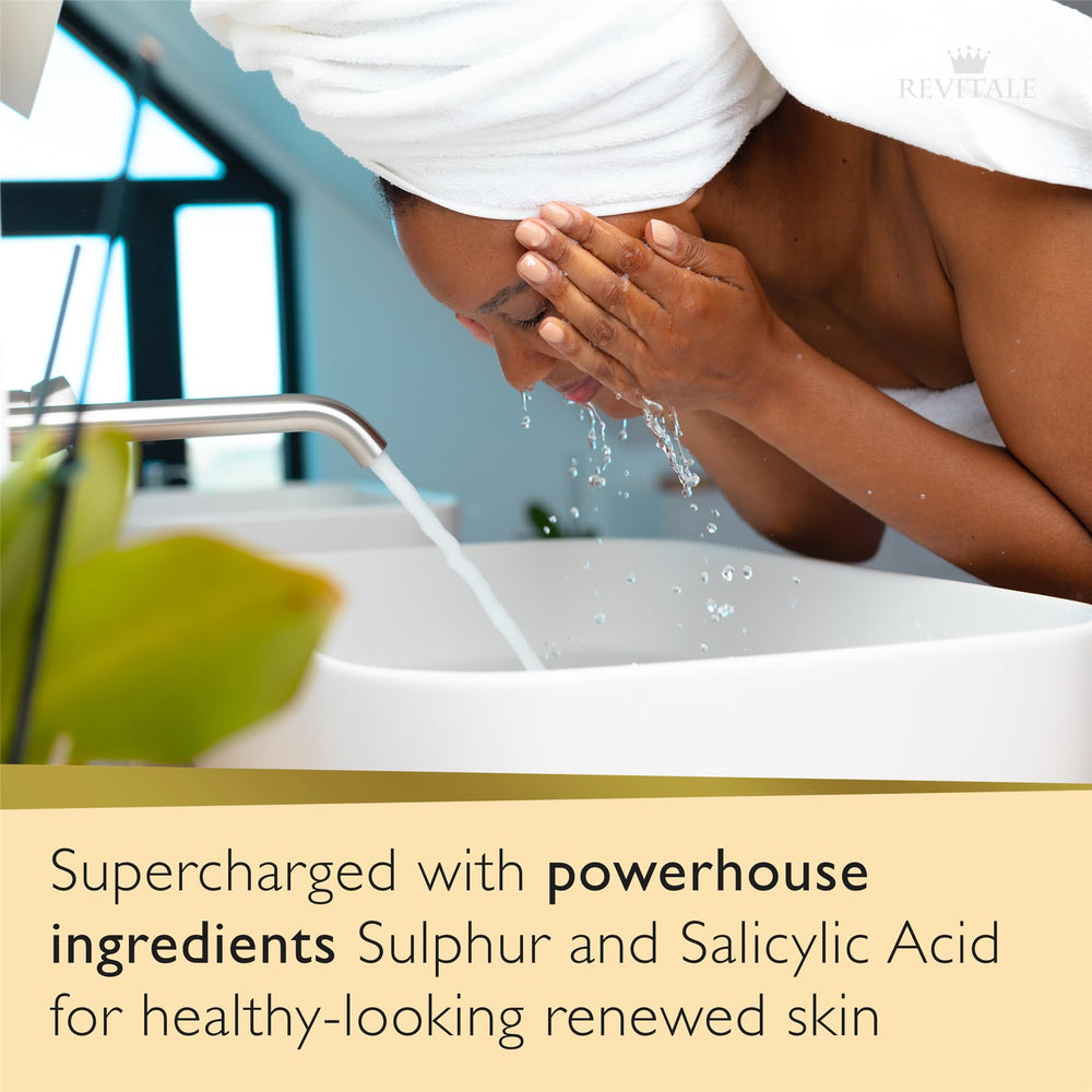 REVITALE label showing salicylic acid ingredient and pore benefits