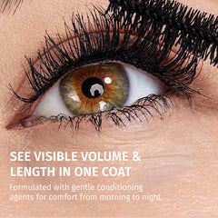 Ingredient label of Reviva Labs mascara showing panthenol and beeswax benefits