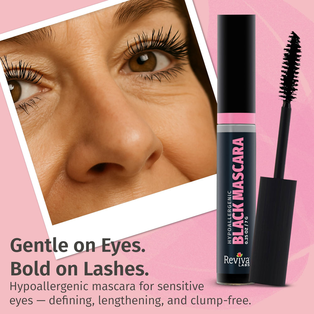 Reviva Labs mascara wand bristles designed for gentle separation and volume