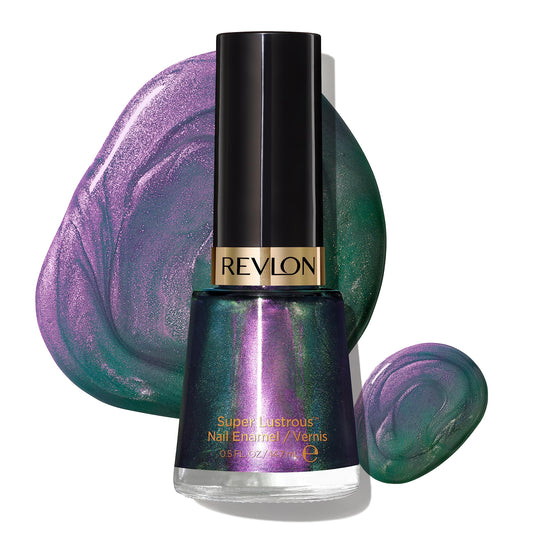 Revlon bottle front view showing amethyst smoke color and lasting sheen