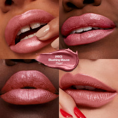 Revlon Blushing Mauve applied on lips showing natural, moisturized finish