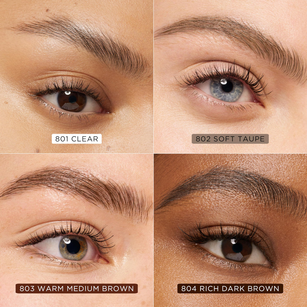 Revlon brow gel on vanity in lifestyle scene for everyday grooming