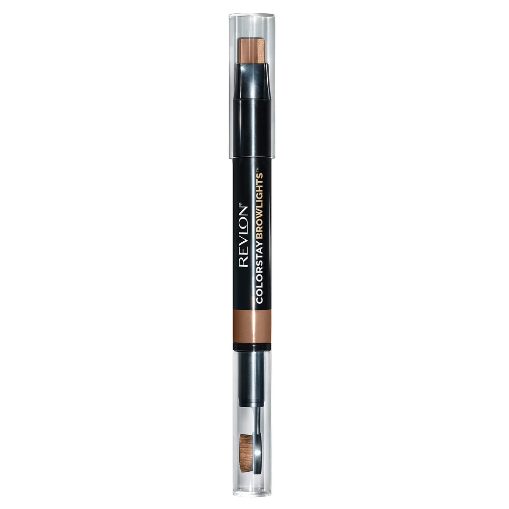 Revlon BrowLights pencil front view showing packaging and product benefits