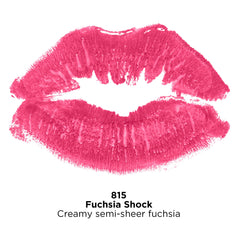 Revlon lipstick bullet close-up highlighting creamy tip and smooth application benefit