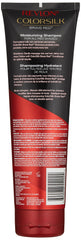 Revlon Colorsilk red shampoo held in hand to show size and easy-use benefit