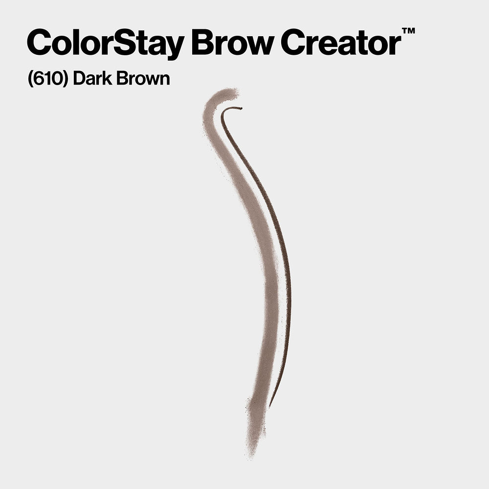 Revlon ColorStay Brow Creator micro tip close-up drawing precise hair-like strokes for natural definition