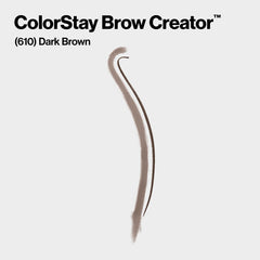 Revlon ColorStay Brow Creator micro tip close-up drawing precise hair-like strokes for natural definition