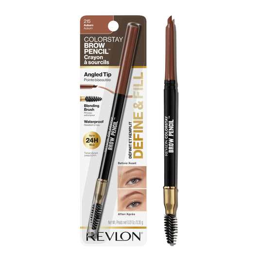 Revlon ColorStay eyebrow pencil front packaging showing product and shade