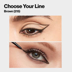 REVLON eyeliner applied on eye showing defined lash line benefit: crisp definition