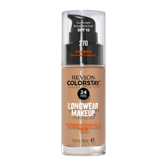 Revlon ColorStay front bottle in Chestnut showing packaging and benefit
