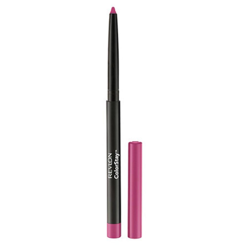 REVLON ColorStay lip liner front view showing fuchsia color and built-in sharpener for precise definition