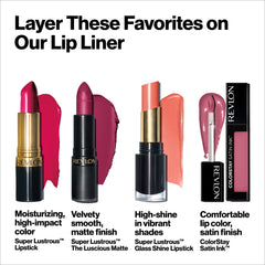 Revlon ColorStay lip liner modeled on lips showing defined, fuller-looking result