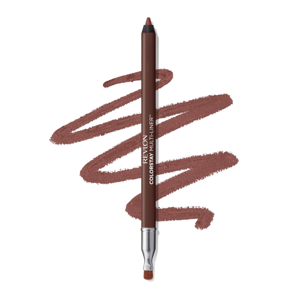 Revlon pencil front packaging shows product and shade 003 Less Traced benefit all-in-one use