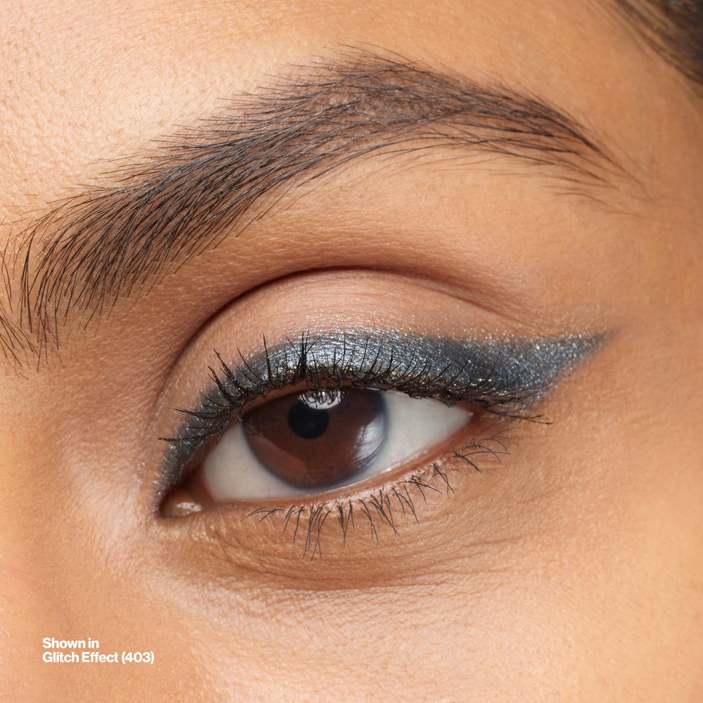 REVLON lifestyle evening look with blue liner, adds bold polished finish