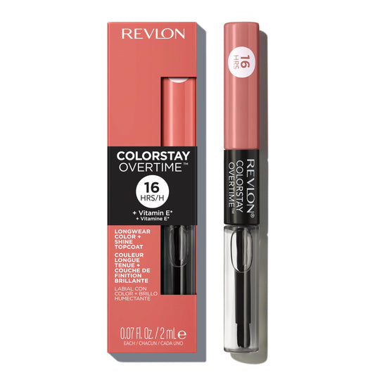 Revlon ColorStay Overtime front packaging showing shade label and tube
