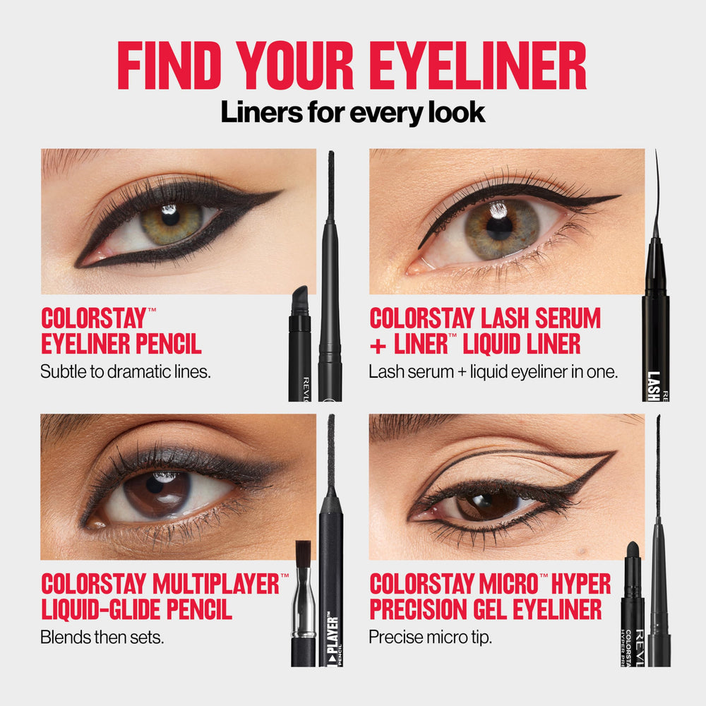 Application of Revlon pencil along lash line demonstrating eye brightening