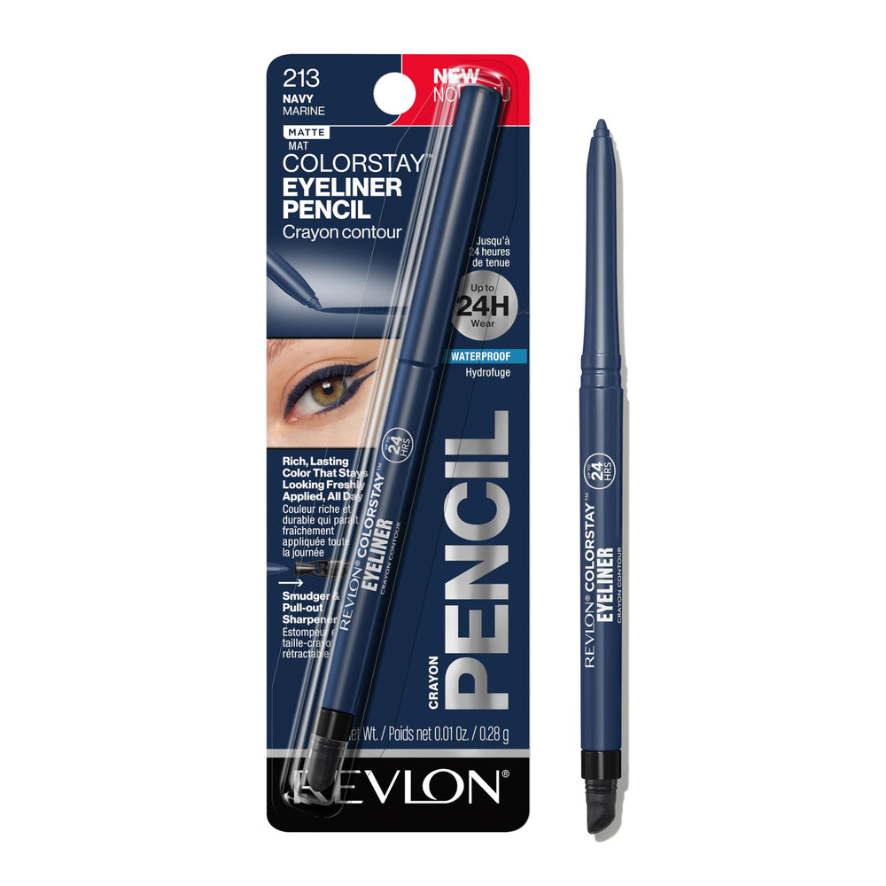 REVLON ColorStay front packaging showing navy pencil, reliable all-day wear