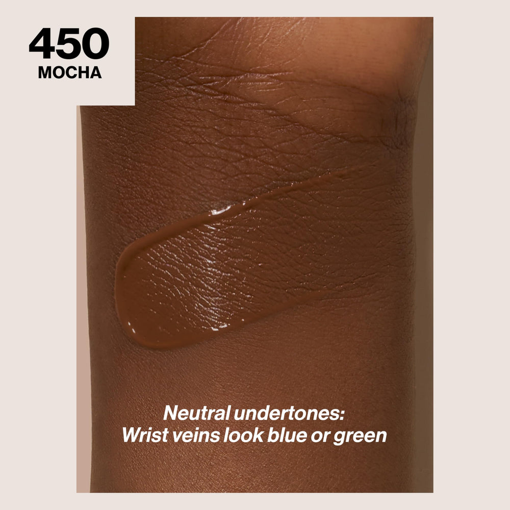 Revlon ColorStay pump dispensing liquid texture, easy controlled application benefit