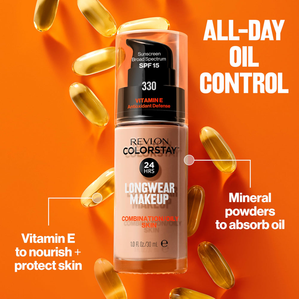 Revlon ColorStay swatches on arm showing shade match and coverage