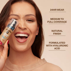 Revlon ColorStay texture swatch highlighting smooth blendability and hydration