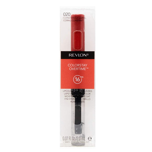 Revlon Constantly Coral front view showing dual-step wand and packaging, clear color reference.