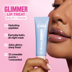Revlon Glimmer applied on lips showing glossy sheen and natural tint