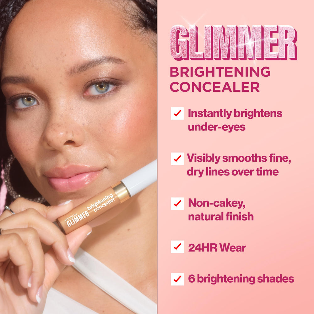 Revlon Glimmer texture swiped on skin showing lightweight, blendable finish