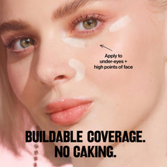 Revlon Glimmer applied under eye demonstrating instant brightening effect