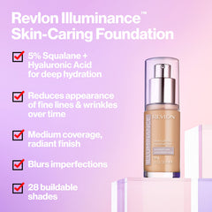 Revlon Illuminance pump close-up displaying convenient dispensing and controlled application