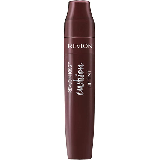 REVLON Kiss Cushion Lip Tint front packaging showing shade Wine Trip and compact size — convenient color
