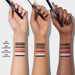 REVLON line creator next to a coin showing portable size