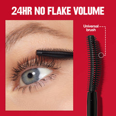 Revlon before and after lashes demonstrating natural-looking buildable volume