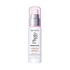 Revlon PhotoReady Prime Plus front packaging showing jar and label, perfect base benefit