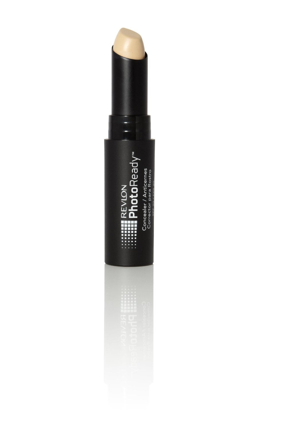 Revlon PhotoReady concealer stick front view showing shade 002 Light and portable design benefit