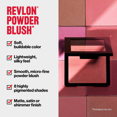 Revlon blush being applied with brush on cheek for natural finish
