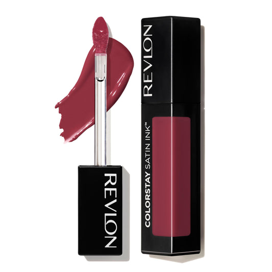 Revlon ColorStay Satin Ink front packaging showing product and shade benefits