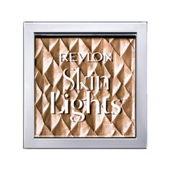 Revlon SkinLights compact front view showing prismatic shimmer and portable design
