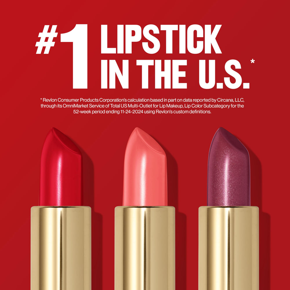 Revlon lipstick applied on lips demonstrating soft fuller-looking result