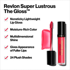 Revlon Super Lustrous texture swatch showing glossy finish and hydrating sheen