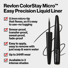REVLON swab stroke swatch showing rich blackout pigment and smooth even coverage