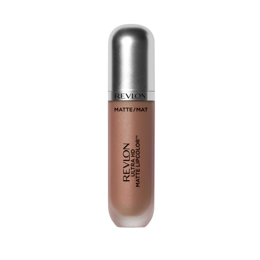 Revlon Ultra HD Matte front packaging showing shade and tube, clear product ID benefit